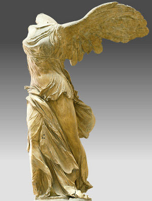 This famous Greek sculpture The Winged Victory is featured in a scene in the Louvre in Susan Vreeland'sart-related  novel, Lisette's List