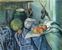 Paul  Cézanne painting, Nature Morte aux Aubergines, Still Life with Eggplants.