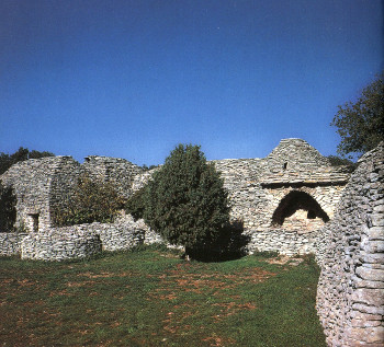 Prehistoric shelters near Gordes are settings for two scenes in Lisette's List