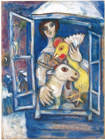 Bella with Rooster in the Window, used in part of the Cover for novel Lisette's List:Marc Chagall