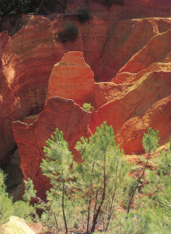 A labyrinth of passages in ochre canyons near Roussillon, Provence