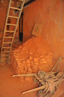 Interior room of L'Usine Matthieu, the Matthieu Ochre Works in Roussillon: Photo Copyright Marcia M. Mueller